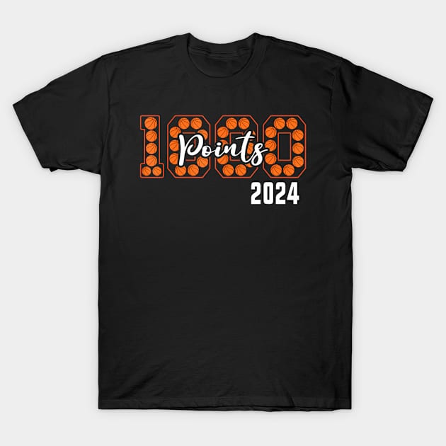 1000 Points Basketball Scorer High School Basketball Player T-Shirt by Joyful Jesters